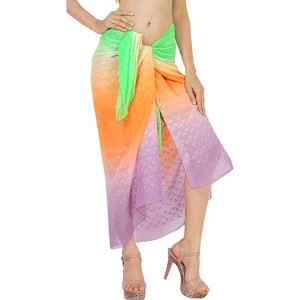 LA LEELA Swimsuit Swim Cover Up Long Women's Beachwear Summer Pool Beach Wraps Skirt Swimwear Coverups Bikini Cover-ups for Women One Size Green,Solid - 1 of 4