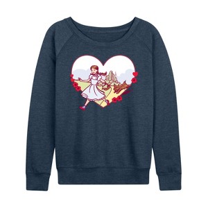 Women's - Wizard of Oz - Dorthy And Toto Heart Lightweight French Terry Slouchy - 1 of 4
