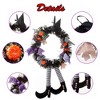 iMountek"Handmade Halloween Witch Wreath with Pumpkin, Hat & Legs - Spooky Door & Wall Decoration Garland"MultiColor - 4 of 4