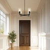 DORESshop 4-Light Black Chandelier with Adjustable Height - Elegant Glass Shade Ceiling Light for Dining Room, Kitchen, or Foyer - 3 of 4