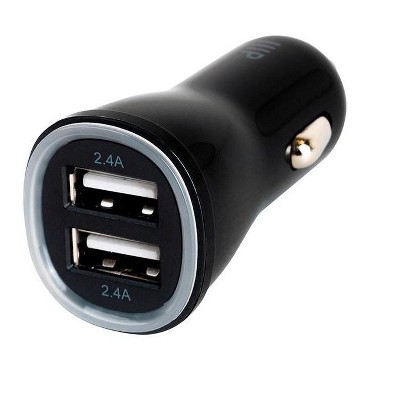 Monoprice 2-Port 24W USB Car Charger | Compatible with iPhone 13/12/11 pro/XR/x/7/6s, iPad Air 2/Mini 3, Samsung Note 9/S10/S9/S8