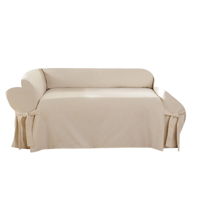 Duck Loveseat Slipcover Natural - Sure Fit, 3 of 5