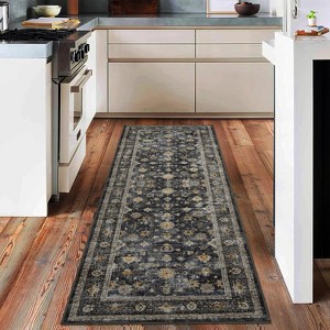 coucheta Washable Area Rug for Living Room, Multi-size Vintage Distressed Floral Non Slip Non-Shedding Carpet, for Home Office, Dining, Bedroom - 1 of 2