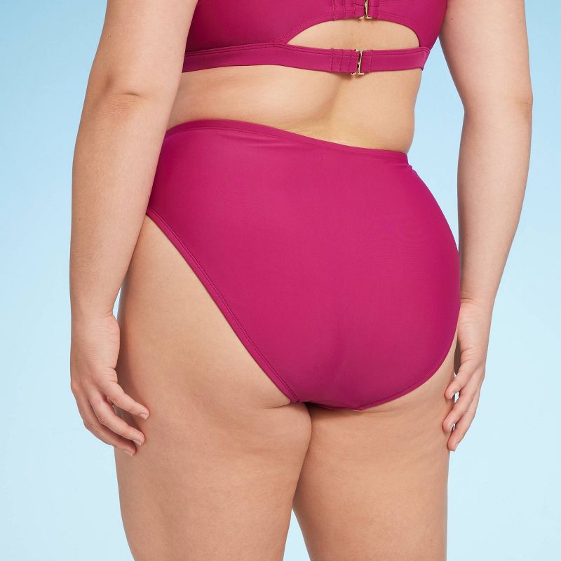 Women's Mid-Rise Hipster Bikini Bottom - Shade & Shore™ Berry Purple , 3 of 5
