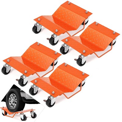 4-Piece Heavy-Duty Car Dolly Set - 6000 LBS Capacity Wheel Dollies with 360° Rotating Wheels