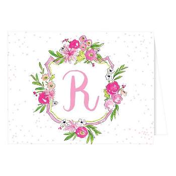 Lot 10 Floral Letter Q Monogram Blank Note Cards with Envelopes, 4x6 NIP