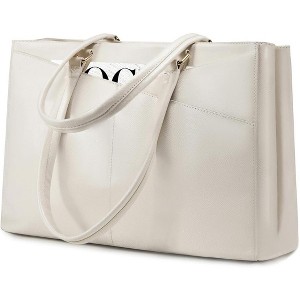 Laptop Tote Bag for Women 15.6 Inch Waterproof Leather Computer Bags Business Office Work Briefcase - 1 of 4