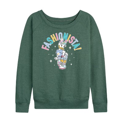 Women's - Disney - Fashionista Lightweight French Terry Wide Neck Long Sleeve Shirt