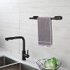 Attop Black Adhesive Towel Rack ¨C No-Drill Hand Towel Holder for Bathroom & Kitchen - 3 of 4