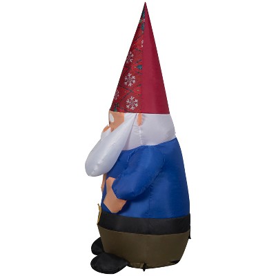 4 Ft. LED Christmas Gnome with Snowflake Hat Inflatable