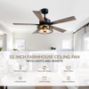 Ludomide 52" Farmhouse Ceiling Fan with Lights and Remote Control for Living, Dining, Bedroom- Walnut/Brown - 2 of 4