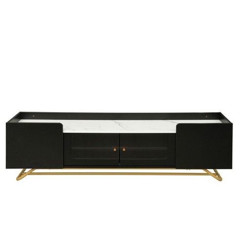 NicBex TV Stands for 70 inch TV, Modern Entertainment Center with  Gold Frame Base,TV Console for Living Room, Bedroom, Home - image 1 of 4