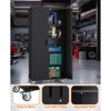 72" H Metal Storage Cabinet with Wheels, Garage Storage Cabinet with Adjustable Shelves and Lockable Doors for Garage Home Office Utility Room - 3 of 4