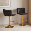 2 Pcs Velvet Upholstered Bar Stool 360° Swivel Bar Stool, Counter Height Bar Stool with Base for Home Bar - Leovsnove - 2 of 4