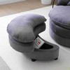 CAVINAS Corduroy Oversized Swivel Accent Chair with Ottoman and 4 Pillows,Upholstered Swivel Living Room Chairs,Reading Chairs for Living Room - 4 of 4