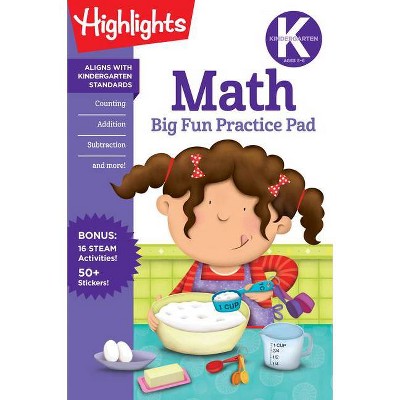 Kindergarten Math Big Fun Practice Pad - (Highlights Big Fun Practice Pads) (Paperback)