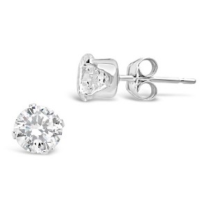 SHINE by Sterling Forever Sterling Silver Everyday Essential CZ Studs - 1 of 2