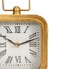 Rounded Corner Brass Tabletop Clock with Handle and Glass by Foreside Home & Garden - 3 of 4