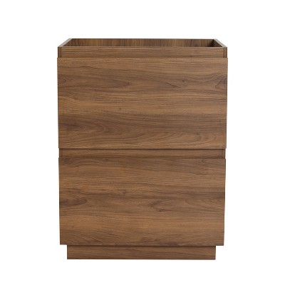 NicBex Floating Wall Mounted Bathroom Vanity without Sink,Modern Bathroom Sink Vanity with Double Drawer,24" Bathroom Sink Cabinet,Brown
