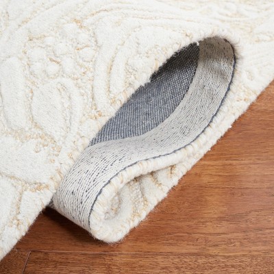 Ivory Floral Elegance 4' x 6' Hand-Tufted Wool Area Rug