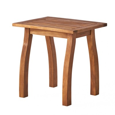 VisioGear wood Accent Side Table, Rectangular End Table for Patio, Garden, Lawn, and Living Room, Grey, 19"*15"*19.25"