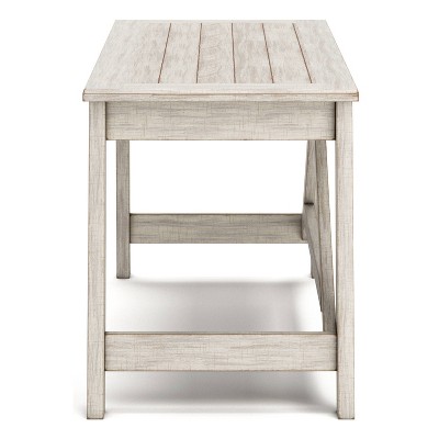 Transitional 60'' White Pine Home Office Desk with USB Port