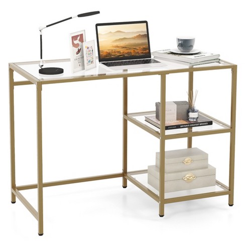 Computer Storage Workstation Study Desk Writing Table with 2 Tier