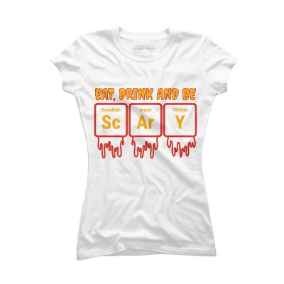 Junior's Design By Humans Funny Periodic Element Chemistry Halloween Science By Luckyst T-Shirt