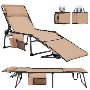 Yaheetech Folding Tanning Chair with Face Hole and 5 Adjustable Positions - 1 of 4