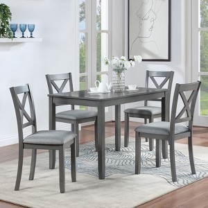 NicBex Set of 4 Mid Century Farmhouse Armless Dining Chairs with Padded Seat,Rubber Wood Side Chairs for Dining Room,Kitchen,Restaurant - 1 of 4