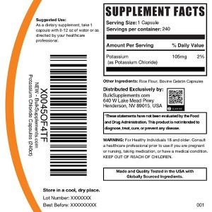 BulkSupplements Potassium Chloride Capsules - 1 of 4
