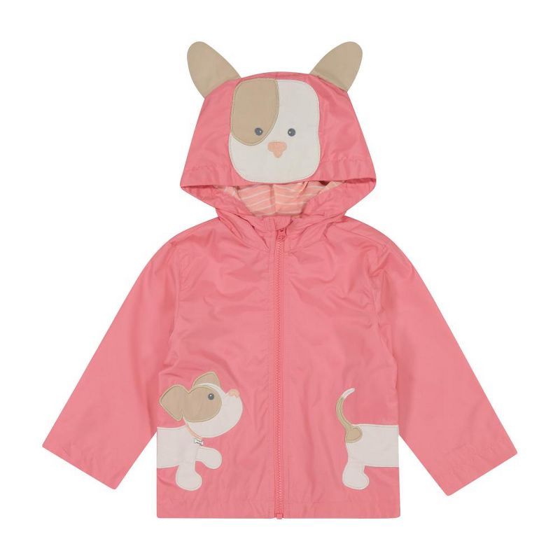 LONDON FOG Baby and Little Girls' Little Animal Jersey Lined Rainslicker Jacket, 1 of 3