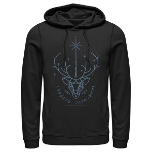 Men's Harry Potter Stag Patronus Line Art Pull Over Hoodie - 1 of 4