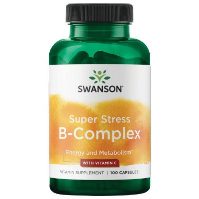 Swanson Super Stress B-Complex with Vitamin C 100 Caps.