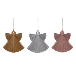 Transpac Resin 4 in. Multicolored Christmas Metallic Faux Paper Fold Ornament Set of 3 - 1 of 2