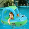 CoolWorld"Car-Shaped Baby Inflatable Pool Float with Sun Canopy for Toddlers 1-3 Years - Swim Ring Toy"DarkBlueLightBlue&Pink - 4 of 4