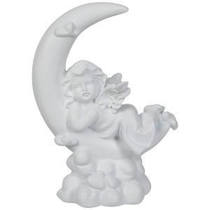 Northlight Girl Cherub Laying on Crescent Moon Statue - 7.25" - 1 of 4