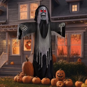 Morris Costumes 11.8 ft Giant Standing Animated Grim Reaper - Black - 1 of 4