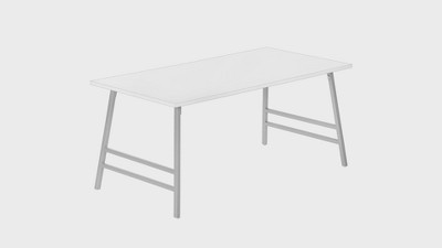 Contemporary 40" Rectangular Coffee Table in Silver and White