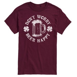 Men's - Instant Message - Don't Worry Beer Happy Short Sleeve Graphic T-Shirt - 1 of 4