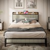 NicBex Full/Queen Size Metal Bed Frame with Charging Station and Upholstered Headboard for Adults/Boys/Girls - 2 of 4
