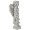 Northlight 9.75" Ivory Standing Angel with Floral Crown Outdoor Garden Statue - image 3 of 4