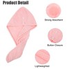 Unique Bargains Soft Hair Towel Wrap Drying Cap Coral Fleece for Wet Long Thick Curly Hair 9.84x27.56 Inch 2 Pcs - 3 of 4