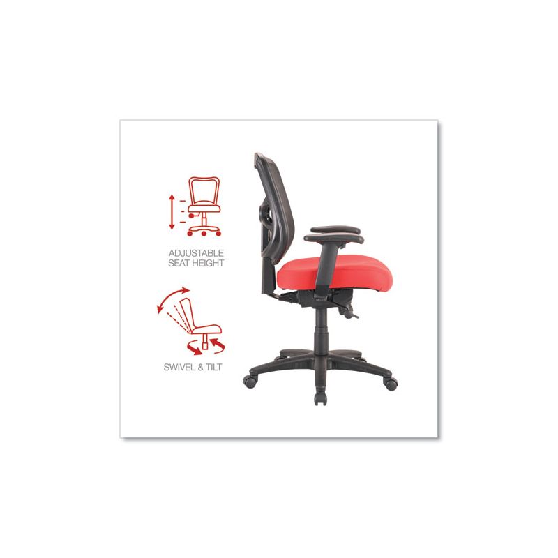 Alera Alera Elusion Series Mesh Mid-Back Swivel/Tilt Chair, Supports Up to 275 lb, 17.9" to 21.8" Seat Height, Red, 4 of 8