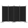 vidaXL 4-Panel Room Divider - Black Foldable Fabric Screen - Space Divider for Bedroom, Living Room, Office - Easy Storage - 4 of 4