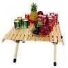 KTMBDW Portable Foldable Outdoor Picnic Table, Beech Wood Folding Camping Table with X-Frame for Outdoor, Beach, Picnic, Backyards, BBQ, Party,Natural - 3 of 4