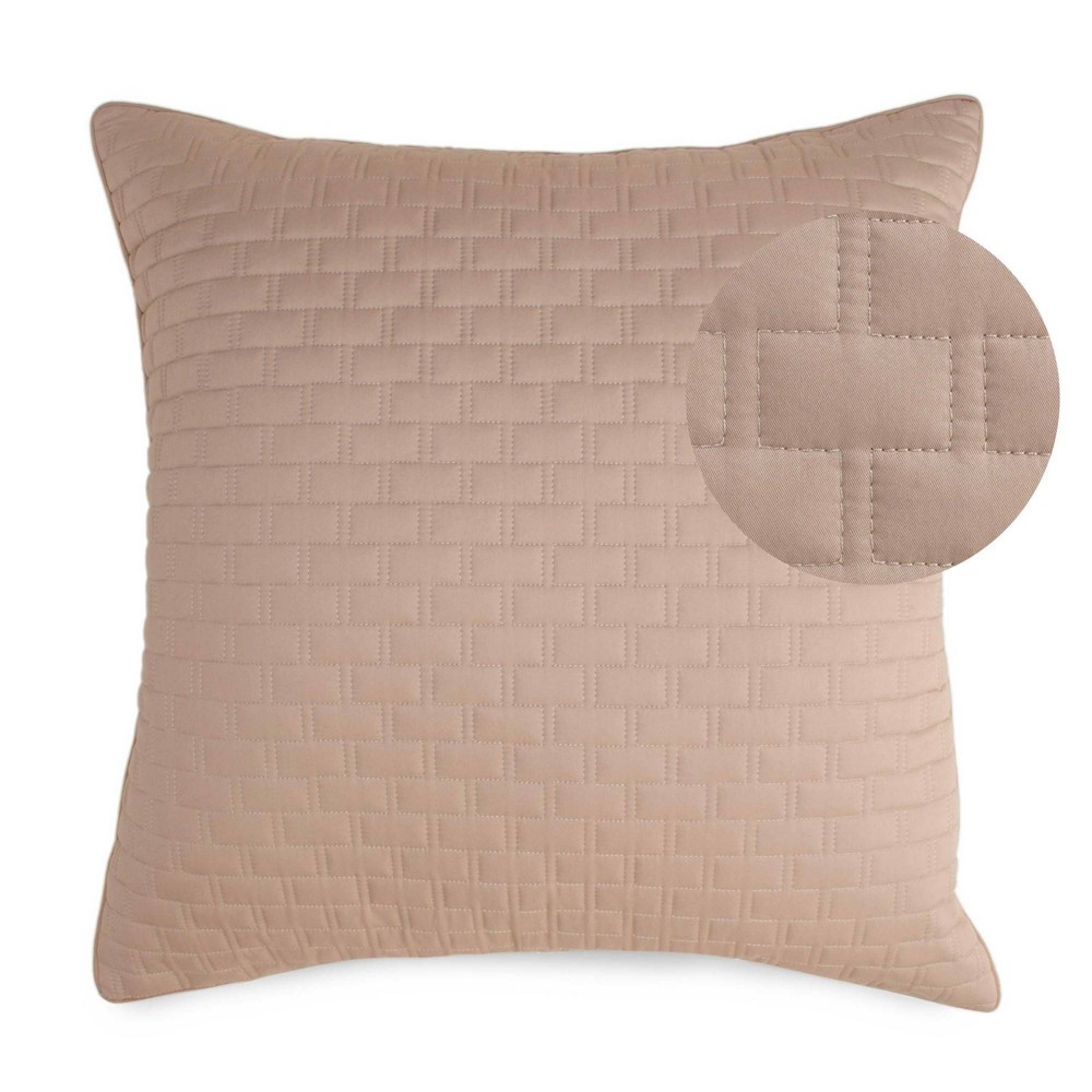 Photos - Pillowcase Euro 100 Viscose from Bamboo Quilted Sham Champagne- BedVoyage