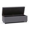 NicBex 47.6" Storage Bench Rectangle Ottoman with Storage Faux Leather Fabric Button-tufted Bench for Bedroom, Entryway, Gray - 3 of 4