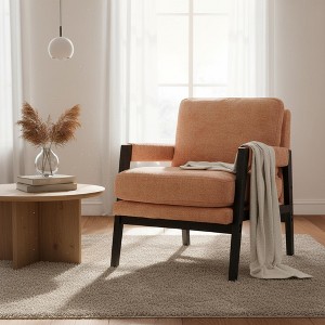 Homy Casa Modern Accent Chair with Soft Chenille Upholstery and Solid Wood Frame - 1 of 4