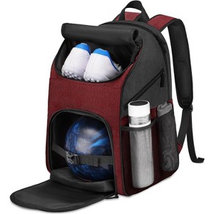 Bowling Ball Backpack Tote for Single Ball, with Padded Shoe Compartment , All-in-One Carrying Bag - 1 of 4